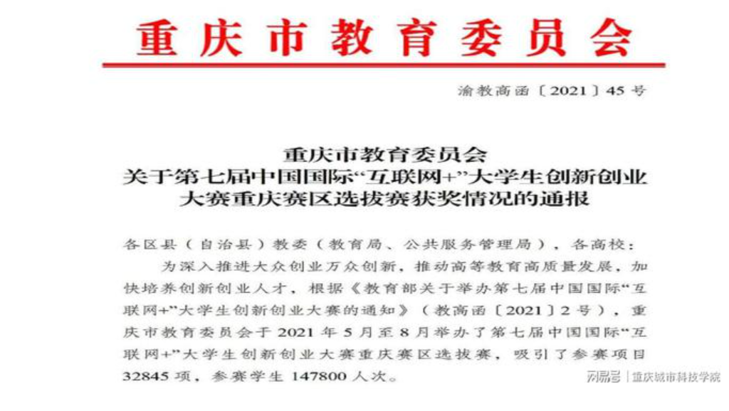 【网易新闻】重庆城科在第七届中国国际“互联网+”创新创业大赛中喜获佳绩