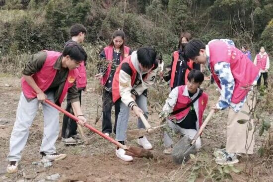 【中国新闻网】重庆城市科技学院举行植树造林活动